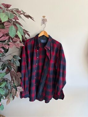 Pendleton Red and Black Plaid Button-Down Shirt